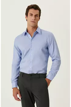 Синяя рубашка без железа Network, синий