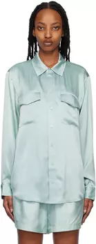 Синяя рубашка бойфренда Silk Laundry