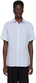 Синяя рубашка классического кроя ZEGNA