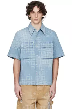 Синяя рубашка MA Quad Denim AMIRI