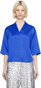 Синяя рубашка на пуговицах Dries Van Noten