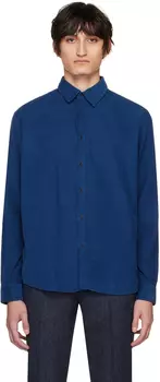 Синяя рубашка на пуговицах Sunspel