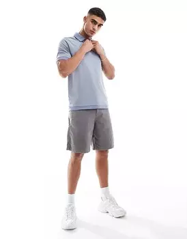 Синяя рубашка-поло из пике Jack & Jones Premium