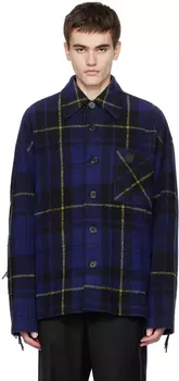 Синяя рубашка с бахромой lesugiatelier