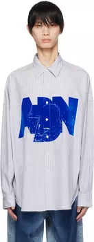 Синяя рубашка с флоковым принтом A PERSONAL NOTE 73