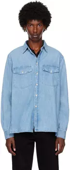 Синяя рубашка с карманом-клапаном PS by Paul Smith