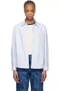 Синяя рубашка с логотипом Boyfriend A.P.C.