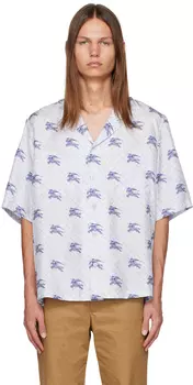 Синяя рубашка с монограммой Burberry EKD