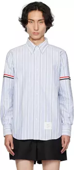 Синяя рубашка с повязкой на рукаве, светлая Thom Browne