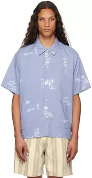 Синяя рубашка с принтом Carhartt Work In Progress