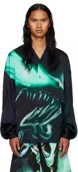 Синяя рубашка с принтом Gerrit Jacob