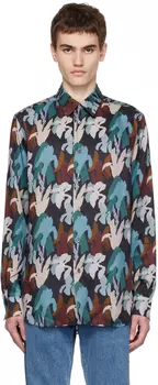 Синяя рубашка с принтом Paul Smith