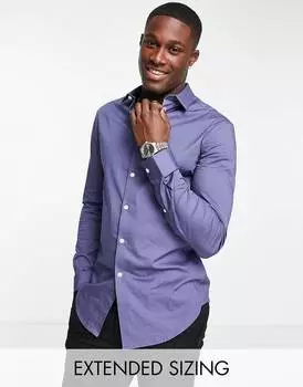Синяя рубашка скинни цвета индиго ASOS DESIGN