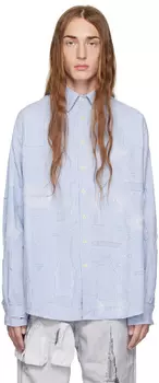 Синяя рубашка со сборками Who Decides War