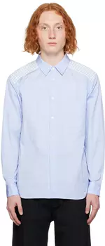 Синяя рубашка со вставками Comme des Garons