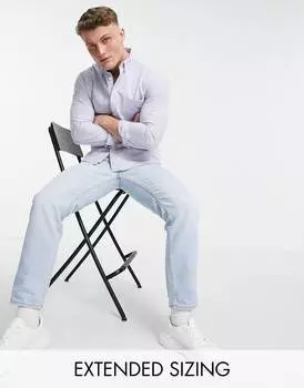 Синяя рубашка узкого кроя из оксфорда ASOS DESIGN