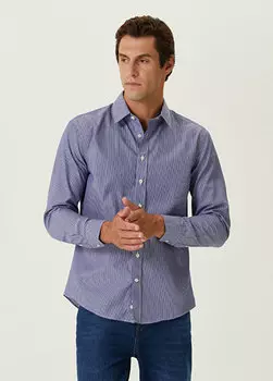 Синяя рубашка в белую полоску Network