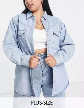 Синяя рубашка в стиле вестерн Levi's Plus Dorsey
