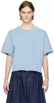 Синяя рваная толстовка Maison Margiela