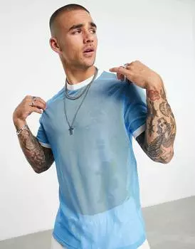 Синяя сетчатая футболка ASOS DESIGN