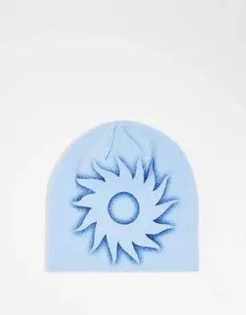 Синяя шапка-бини унисекс с рисунком черепа Reclaimed Vintage