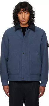 Синяя шерстяная куртка для тренера Stone Island