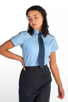 Синяя школьная блузка приталенного кроя с короткими рукавами Trutex, синий