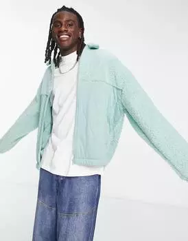 Синяя стеганая куртка свободного кроя ASOS DESIGN