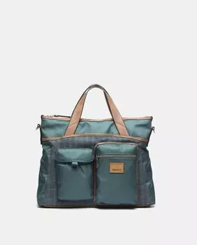 Синяя сумка-шопер из переработанных материалов со съемным плечевым ремнем Abbacino, синий