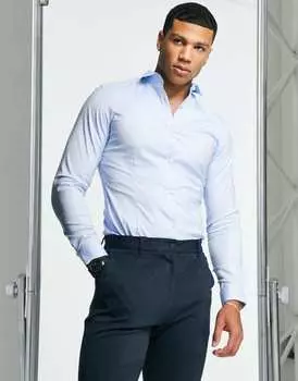 Синяя супероблегающая эластичная рубашка Jack & Jones Premium