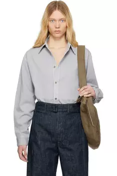 Синяя свободная рубашка LEMAIRE