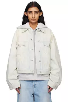 Синяя свободная укороченная джинсовая куртка Acne Studios