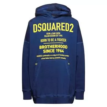 Синяя толстовка Oversize Born To Be A Fighter Dsquared2, синий