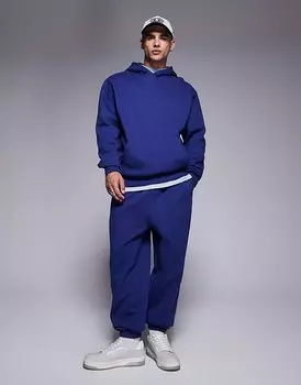 Синяя толстовка оверсайз премиум-класса ASOS DESIGN плотностью 400 г/м