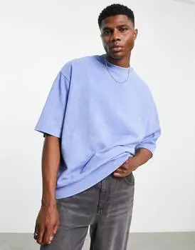 Синяя толстовка оверсайз с короткими рукавами ASOS DESIGN