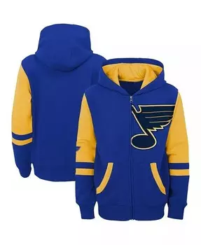Синяя толстовка с молнией во всю длину Big Boys St. Louis Blues Face Off Color Block Outerstuff, синий