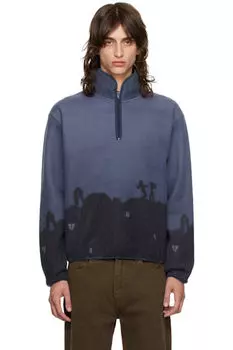 Синяя толстовка с надписью «Романтика на крыше в Париже» Carne Bollente