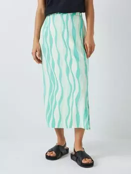 Синяя юбка-комбинация John Lewis Anyday с волнистыми полосками