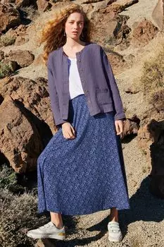 Синяя юбка макси Jada Eco Vero White Stuff, синий