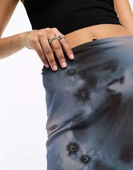 Синяя юбка макси с абстрактным принтом в виде звезд ASOS DESIGN