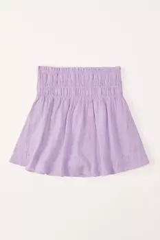 Синяя юбка с цветочной вышивкой Abercrombie & Fitch, фиолетовый