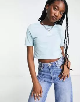 Синяя укороченная футболка Vans Oval Sporty эксклюзивно для ASOS