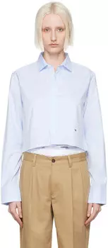 Синяя укороченная рубашка HommeGirls, Chambray blue