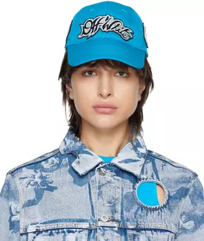 Синяя университетская кепка с нашивкой Off-White