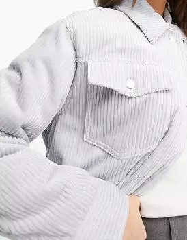 Синяя вельветовая дутая куртка ASOS DESIGN