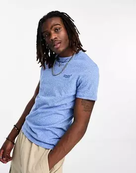 Синяя винтажная футболка с вышитым логотипом Superdry