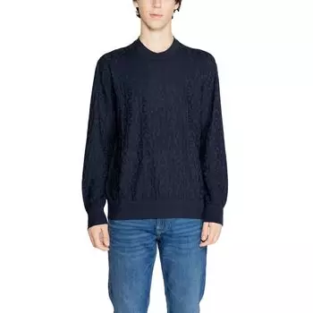 Синяя вискозная футболка Armani Exchange