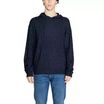 Синяя вискозная футболка Armani Exchange