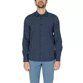 Синяя вискозная рубашка Antony Morato