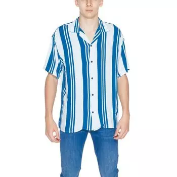 Синяя вискозная рубашка Jack & Jones